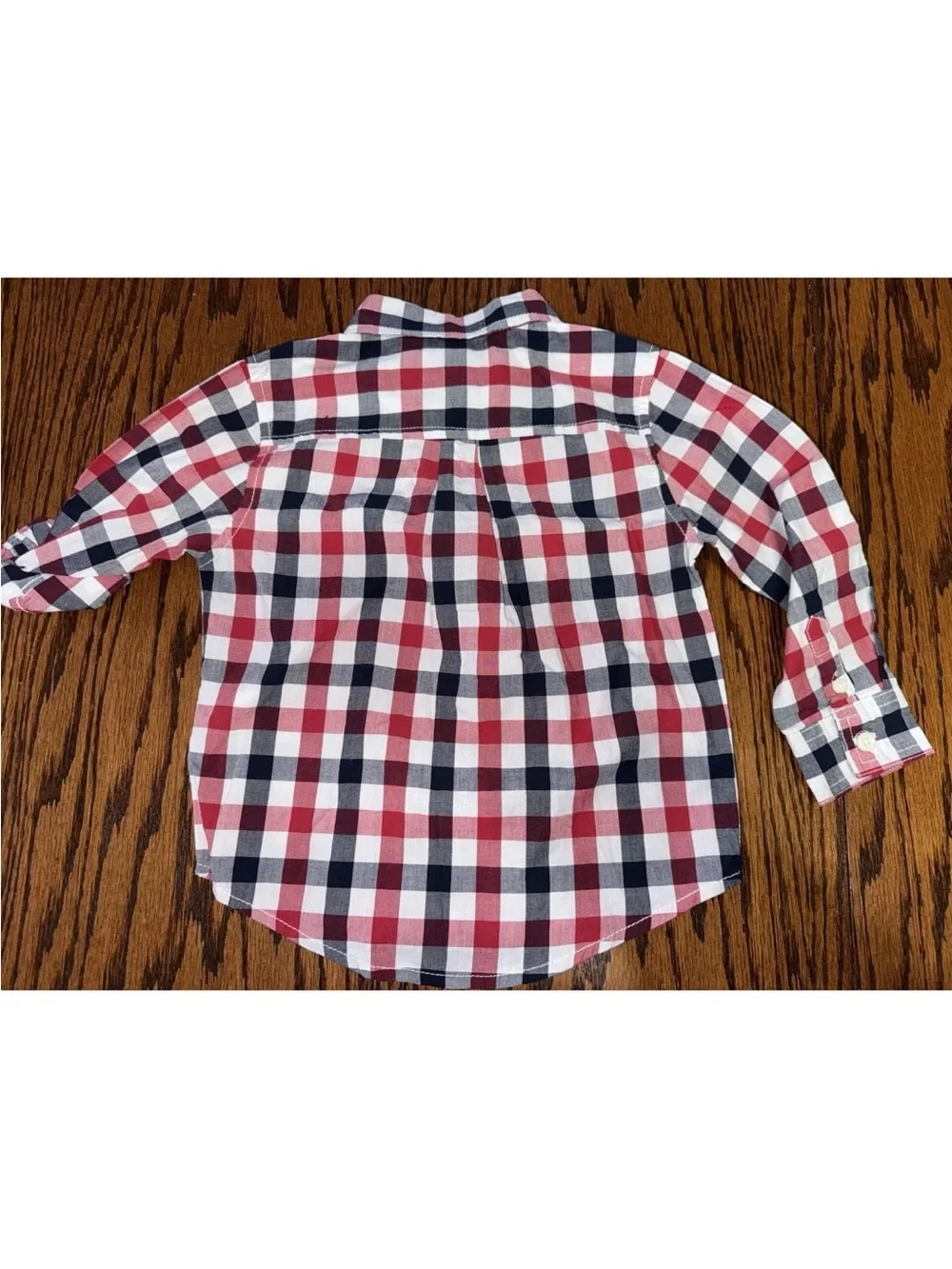 NWT Boys 2T Long Sleeve Plaid Button Up Down Red White Dress Shirt Gymboree